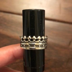 Sterling silver crown ring